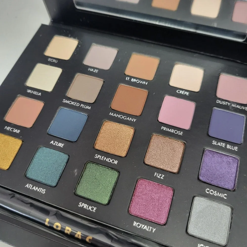NEW No Box LORAC Los Angeles Shine Bright PRO Eye Shadow Palette with Dual Brush